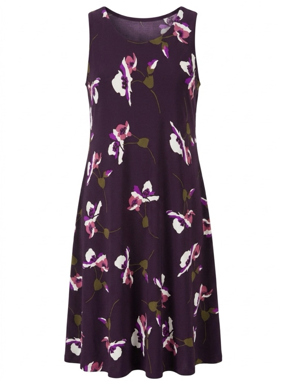 Lauren Ralph Lauren Women's Sleeveless Floral Swing Dress - Plum Sz 2 nwot,12